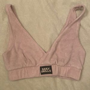 Daily Drills Terry Baby Pink Sports Bra